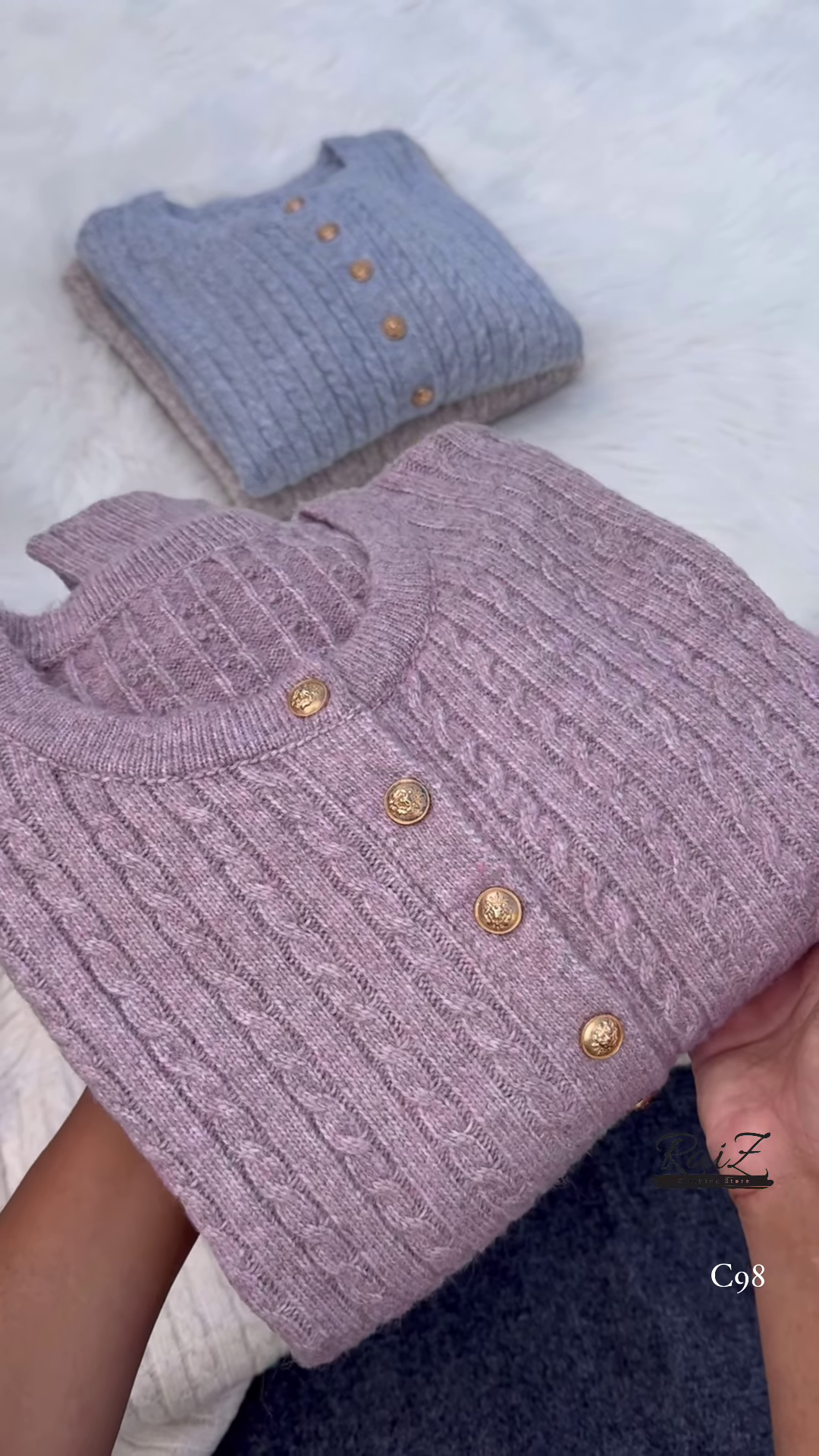 Gold-Button Cable Cardigan – Luxe, Cozy, and Timelessly Chic ✨🧶 - Image 4