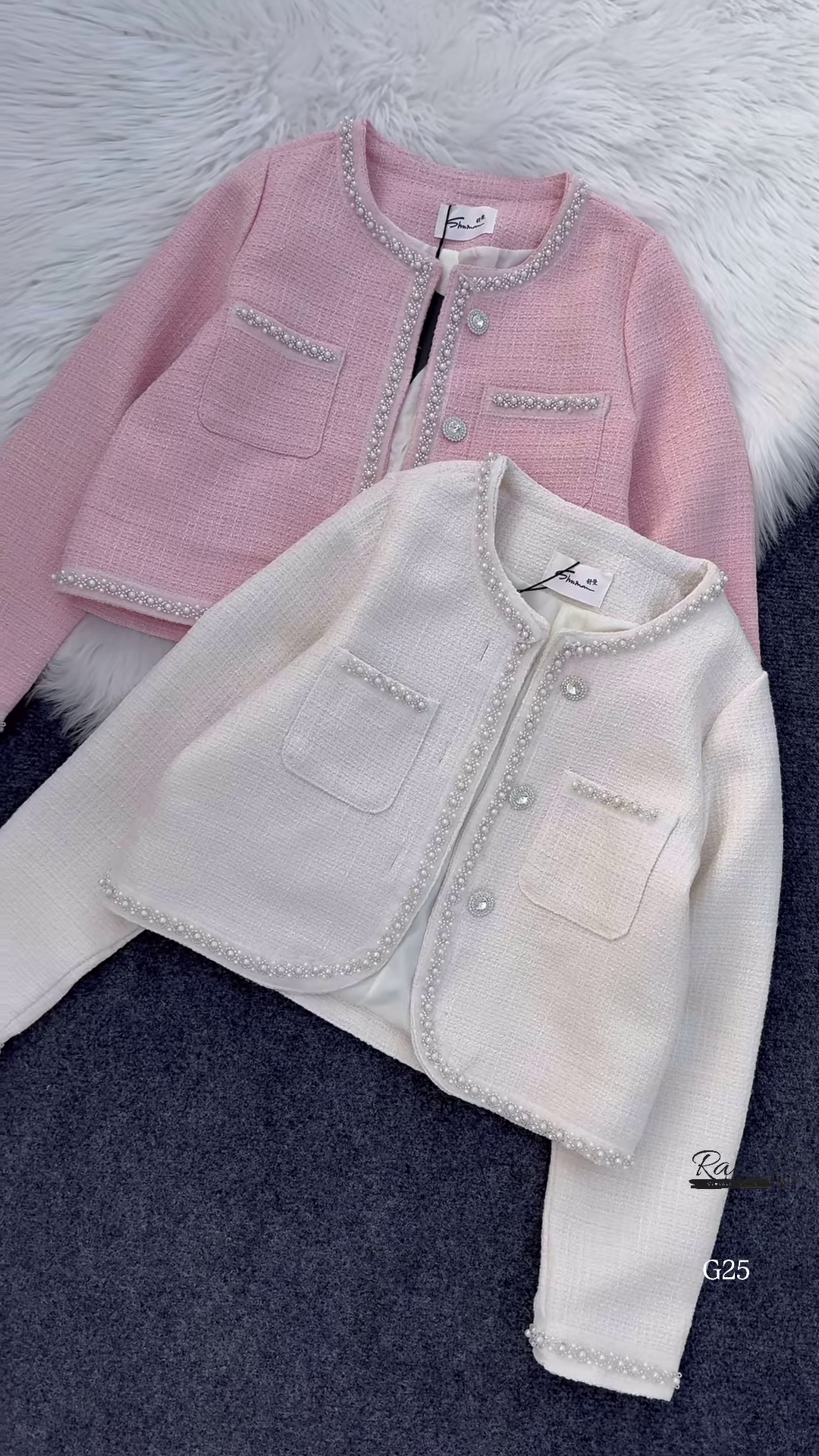 Pearl Trimmed Tweed Cropped Jacket – Luxe Parisian Chic for Every Occasion ✨💖 - Image 2