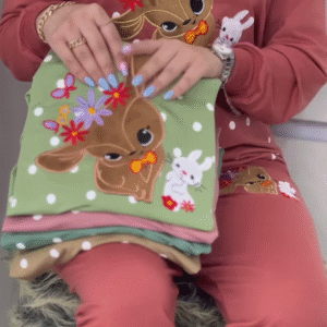 Polka Bunny Cozy Tracksuit – Cute Embroidery, Soft Warmth, All‑Day Comfort 🐰