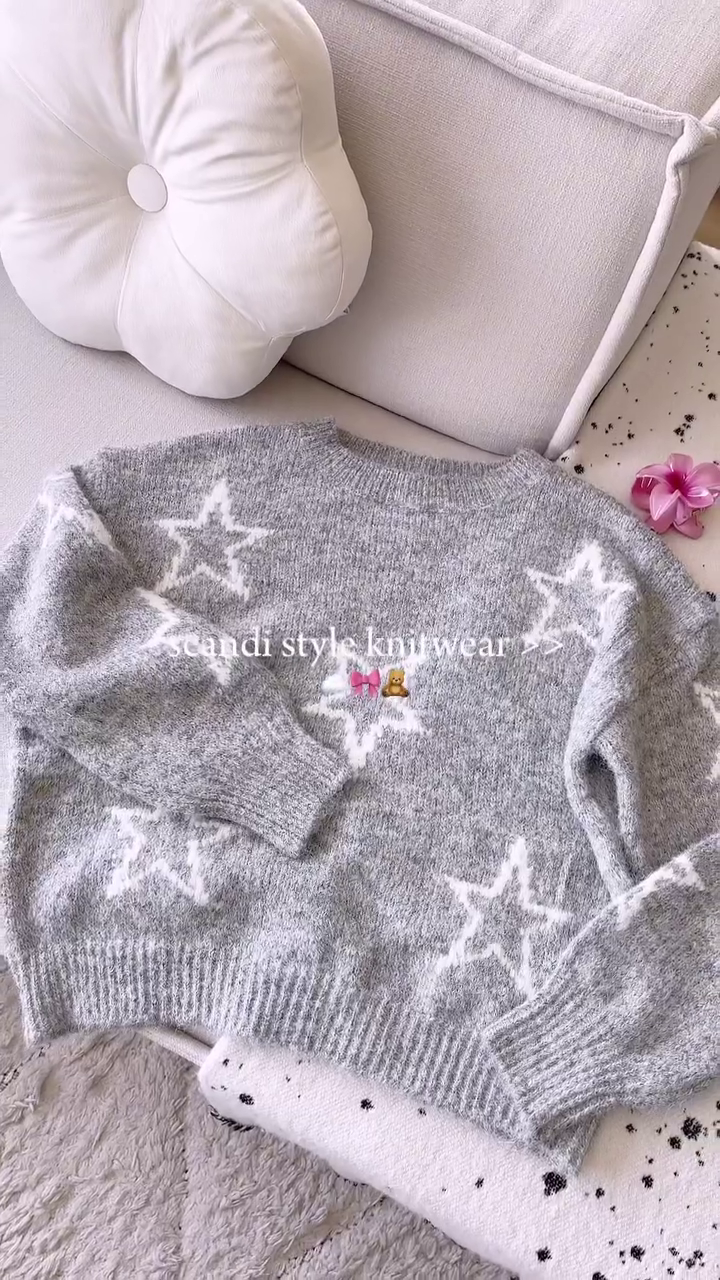 Scandi-Style Knitwear Stack 🧶 Ribbed Cardigans & Striped Sweaters – Pink, Grey, Navy & More - Image 2