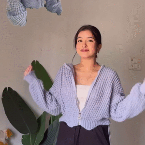 Graphic & Zip-Up Knit Sweater Combos 🧶 With Light Blue Jeans – Heart, Flame, Stripe & Charm Zip Variants