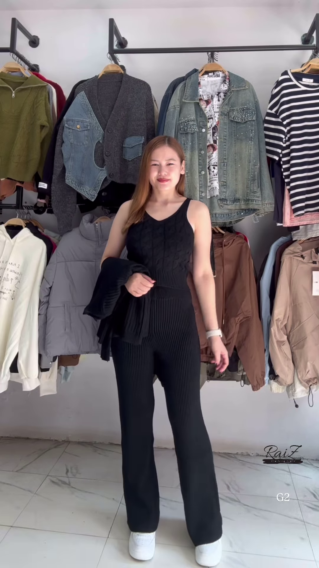 Textured Knit Co-ord Sets 🧶🩶 With Cardigans & V-Neck Sweaters – Black, Blue & Grey Variants - Image 8