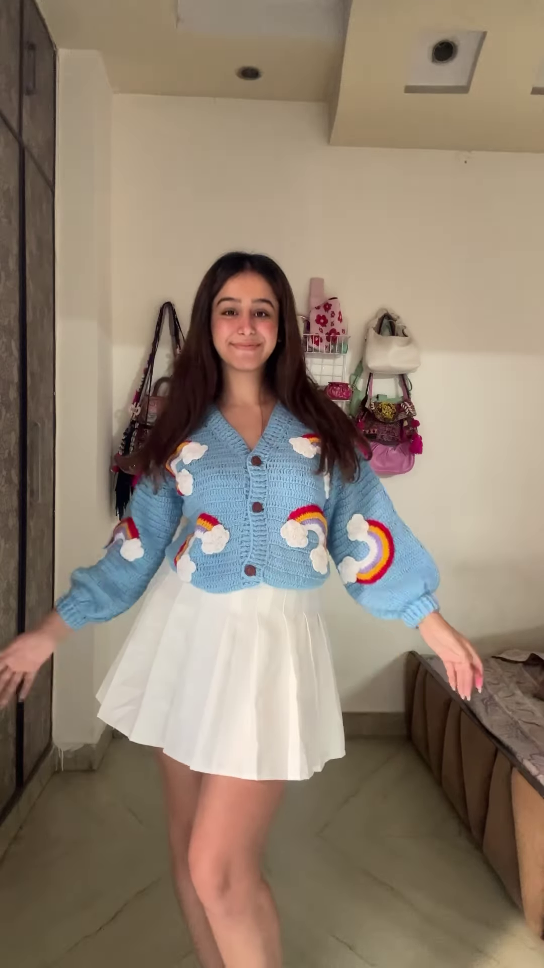 Playful Embroidered Knit Cardigans 🧶🌈🍒 – Cherry, Rainbow & Floral Variants - Image 3