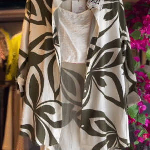 Leaf Lace Shirt & Cream Tapered Pants