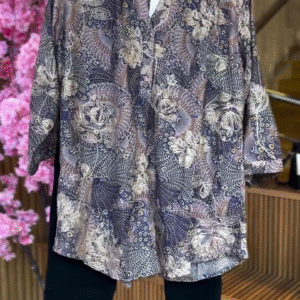 Swirl Bloom Blouse & Noir Base Pants