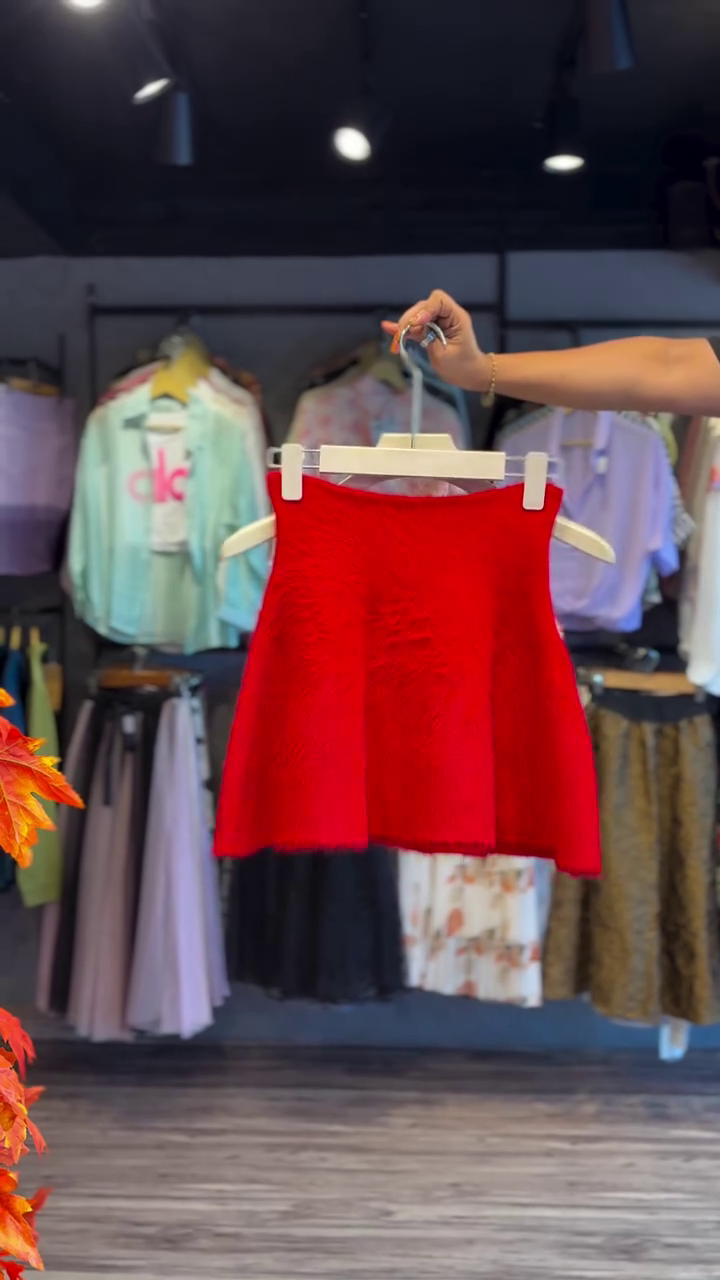 Ruched Crop Top in White & Red Garment - Image 2