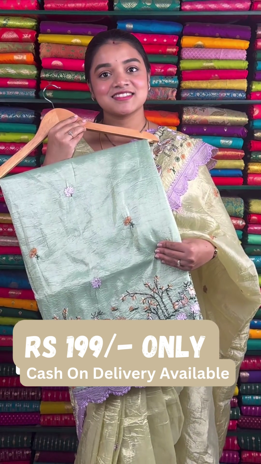 Elegant Embroidered Organza Saree – 4 Color Variants - Image 2