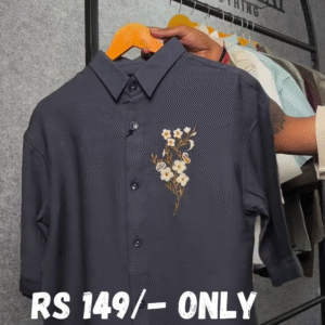 Casual Cotton Shirt – Unique Bird Embroidery