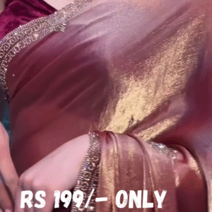 Luxe Rose Gold Velvet Saree with Shimmering Embellished Border