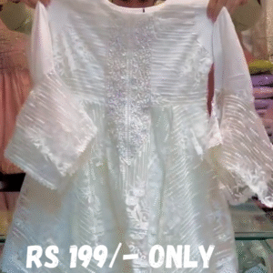 Elegant White Embroidered Organza Peplum Suit – A Blend of Grace & Glamour