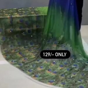 Women Silk Peacock Feather Print Scarf Pashmina Long Oversized Wrap Shawl Headscarf