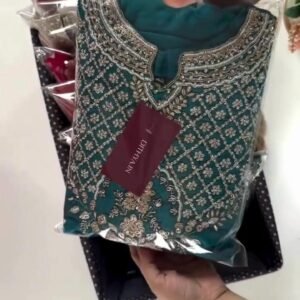 Embellished Semi-Stitched Anarkali Dress Material