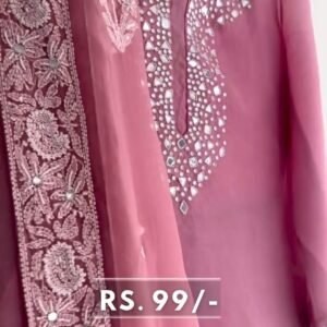 CHIKANKARI X MIRROR WORK KURTA SET
