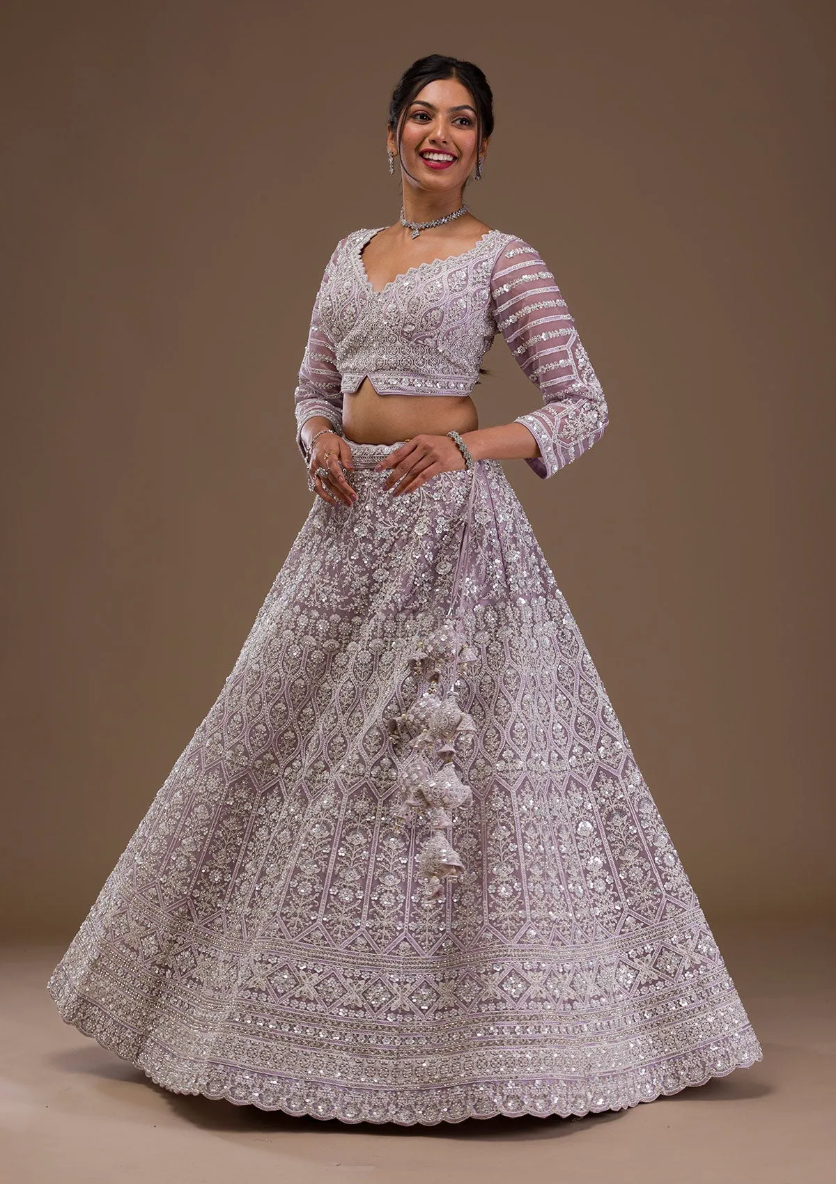 Pearlwork Net Readymade Lehenga - Image 2