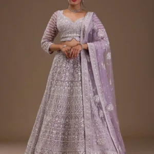 Pearlwork Net Readymade Lehenga