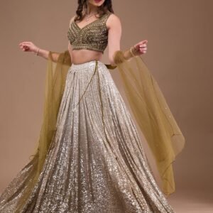 Sequins Lycra Readymade Lehenga