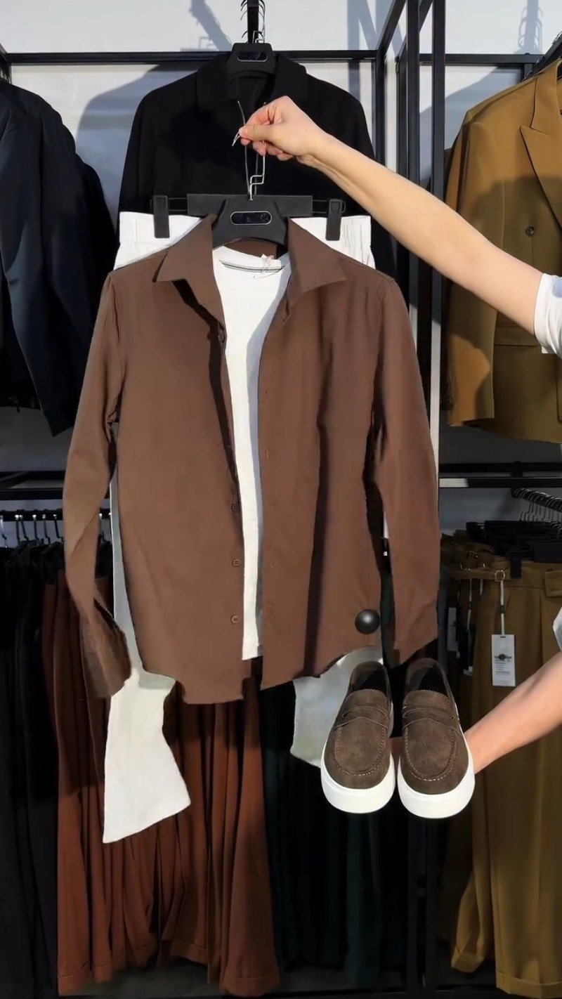 Modern Minimalist Casual Co-ord Set β Available in Brown, Black, White & Navy - Image 2