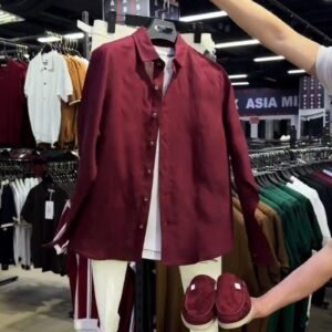 Modern Maroon & White Layered Shirt Set – Available in Maroon & White