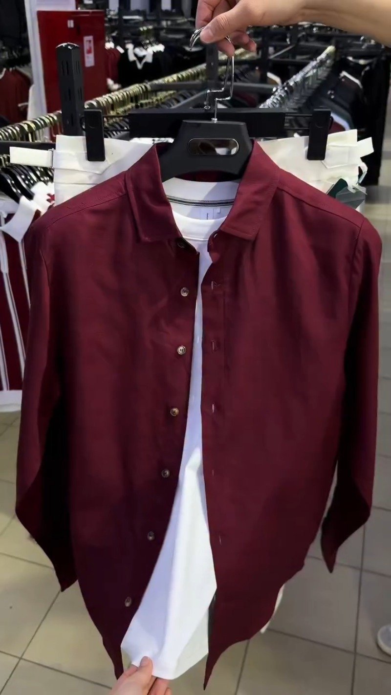 Modern Maroon & White Layered Shirt Set β Available in Maroon & White - Image 2