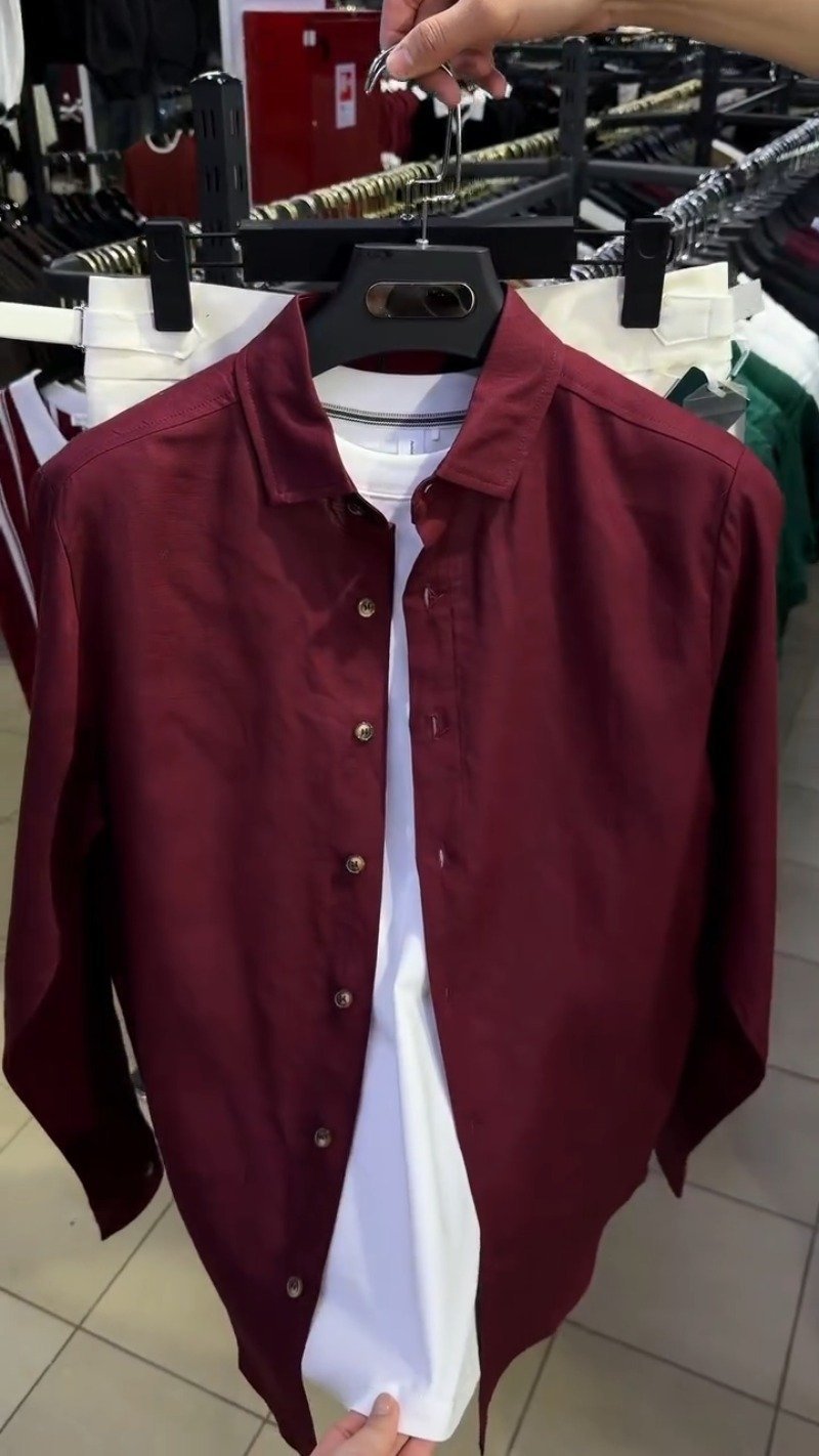 Modern Maroon & White Layered Shirt Set β Available in Maroon & White - Image 3