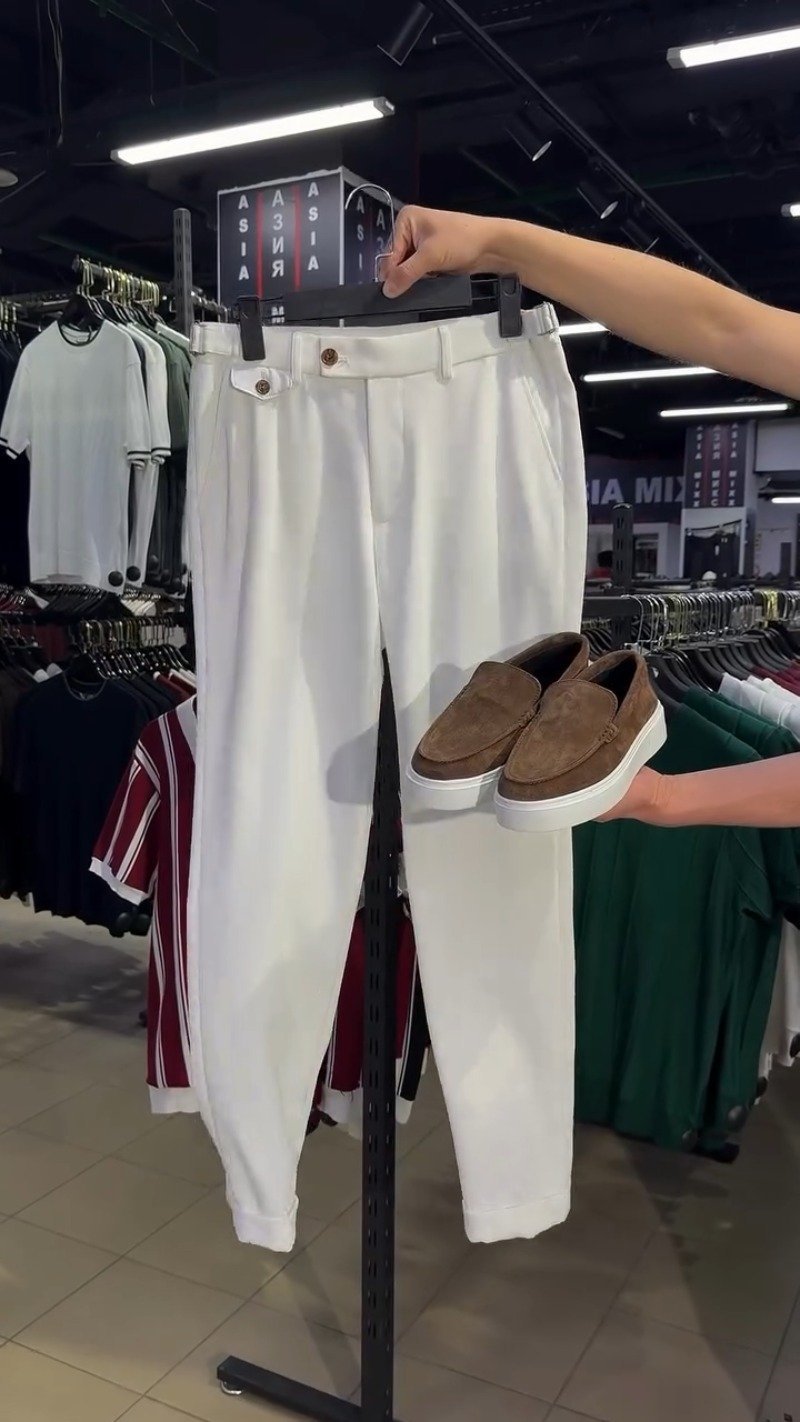 Urban Sophisticate Ribbed Knit Tee & Chino Set β Earthy Brown & Crisp White - Image 3
