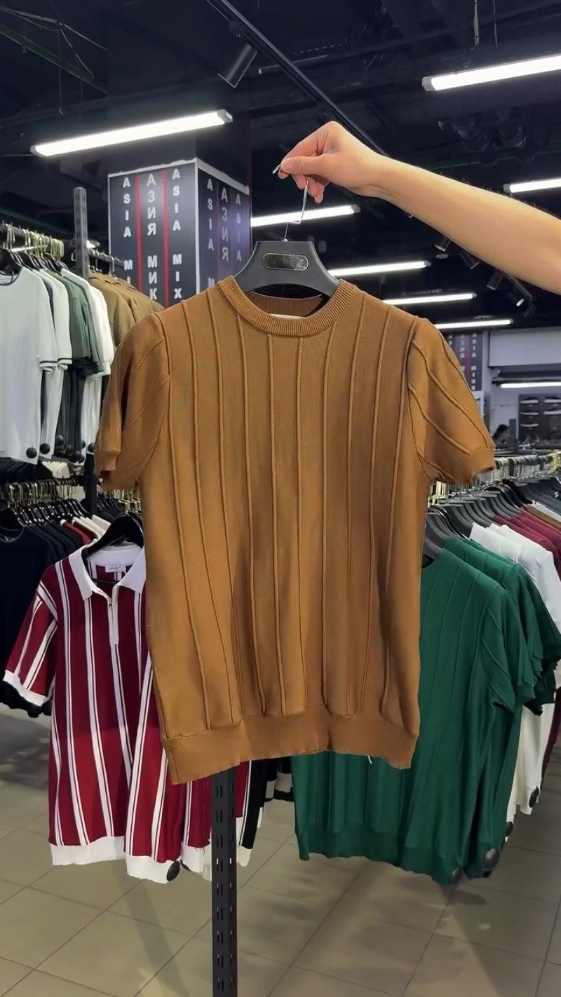 Urban Sophisticate Ribbed Knit Tee & Chino Set β Earthy Brown & Crisp White - Image 4