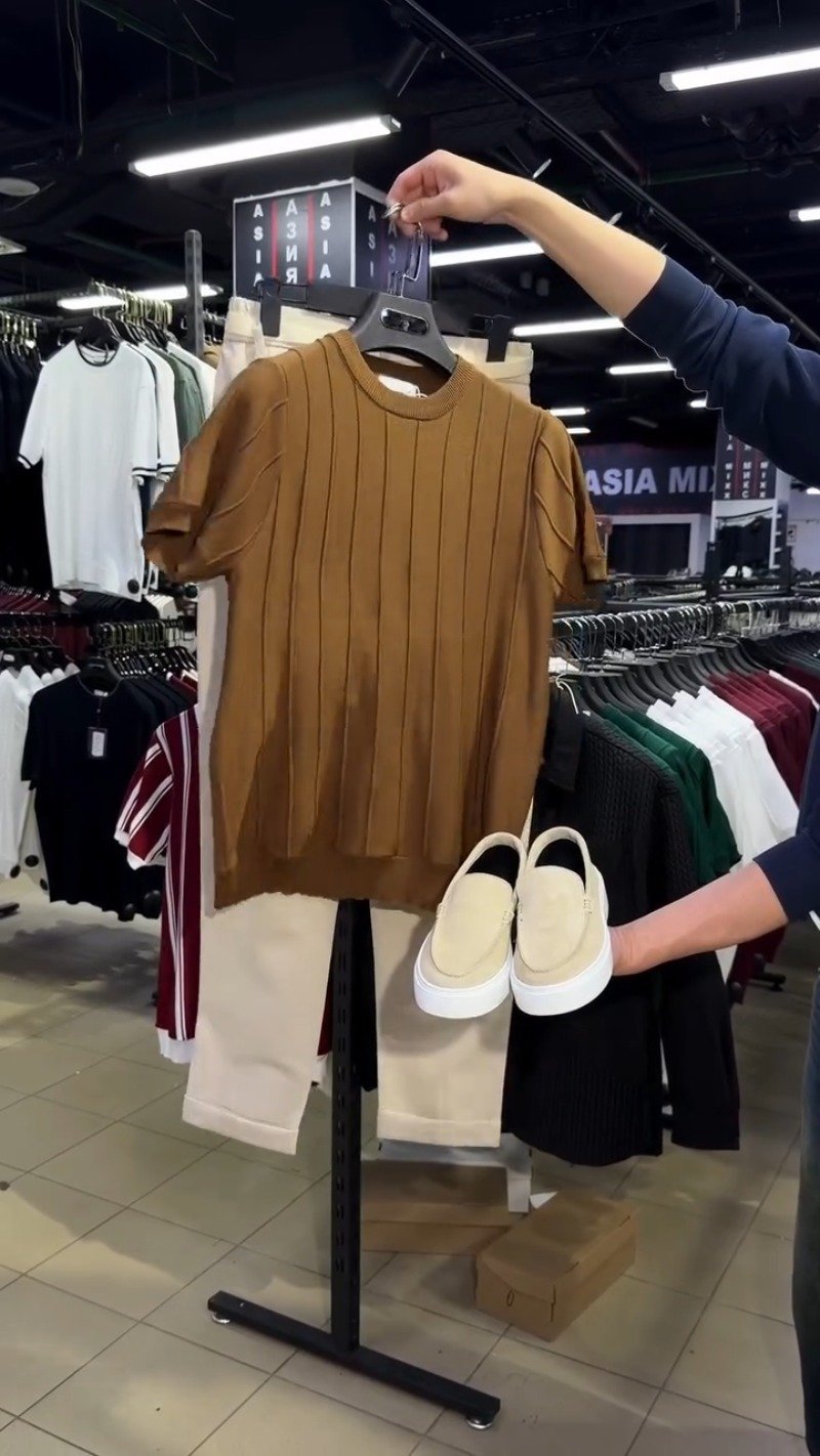 Minimalist Ribbed Knit Tee & Trouser Co-ord Set β Available in White, Brown, & Maroon - Image 3