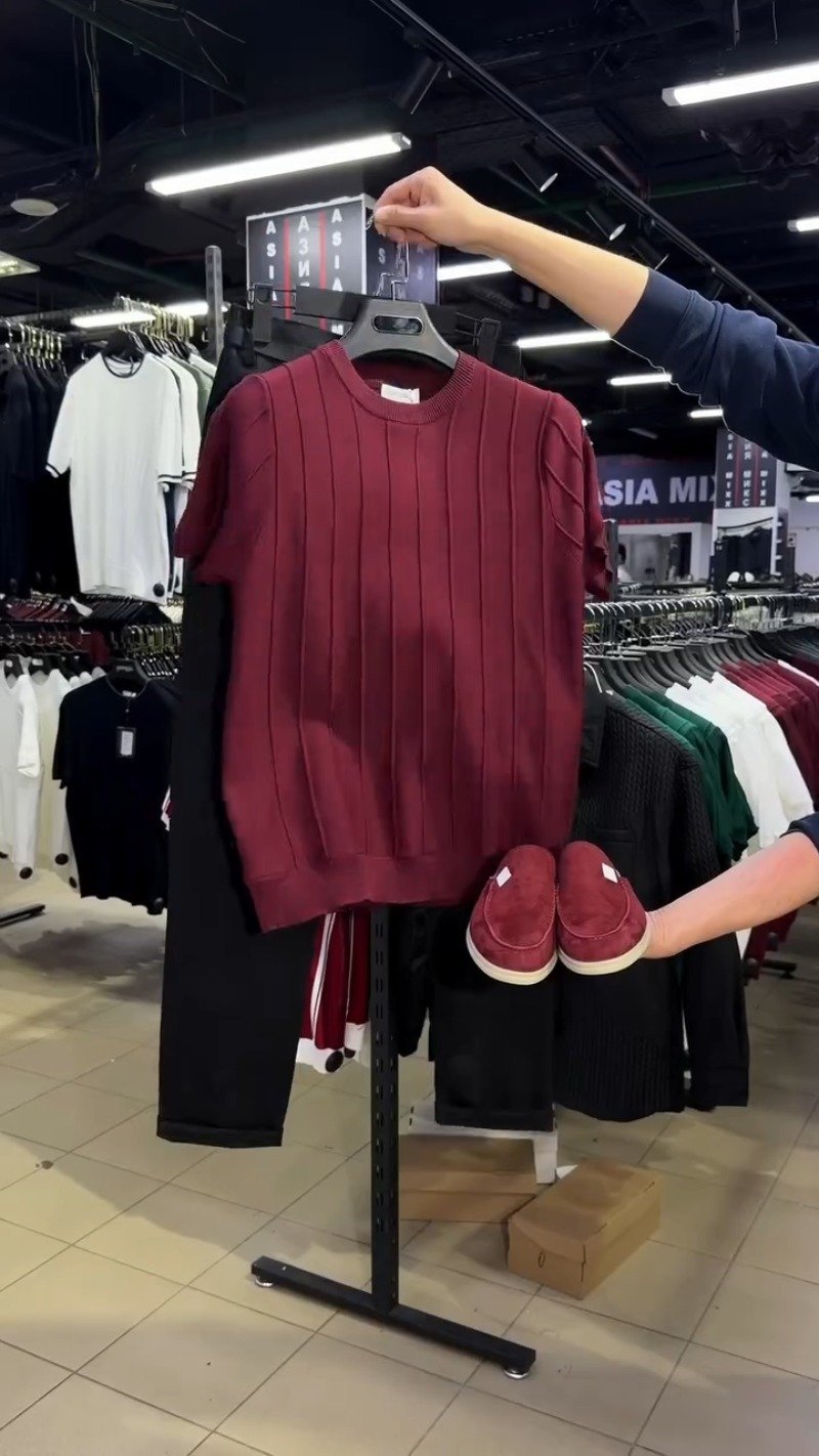 Minimalist Ribbed Knit Tee & Trouser Co-ord Set β Available in White, Brown, & Maroon - Image 5