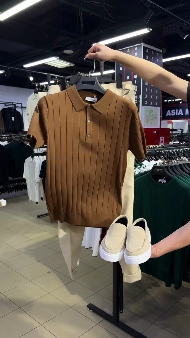 Modern Minimalist Ribbed Knit Polo & Trouser Co-ord Set β Available in Black, Brown & Burgundy - Image 3