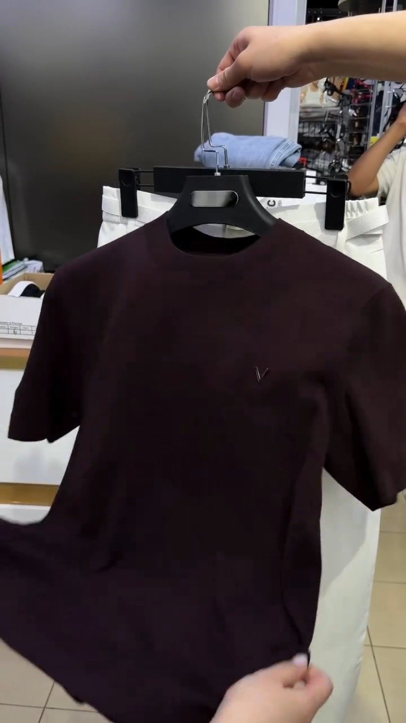Minimalist Espresso Brown Textured Cotton Tee with White Trousers โ Available in Espresso Brown - Image 4