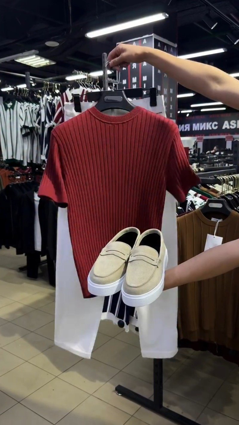 Minimalist Ribbed Knit Tee and Tailored Trouser Co-ord Set โ Available in Deep Maroon & Classic White