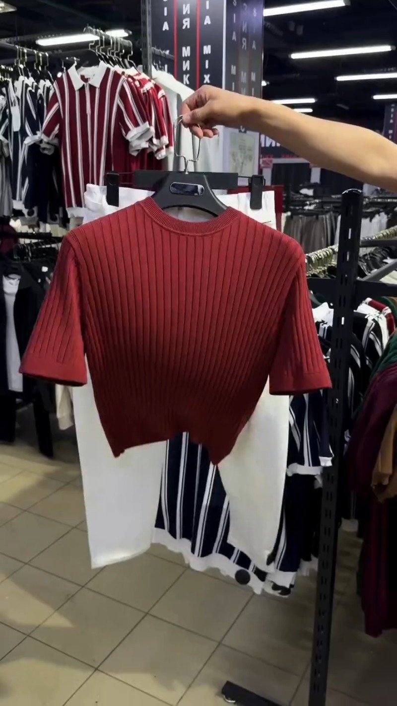 Minimalist Ribbed Knit Tee and Tailored Trouser Co-ord Set โ Available in Deep Maroon & Classic White - Image 2