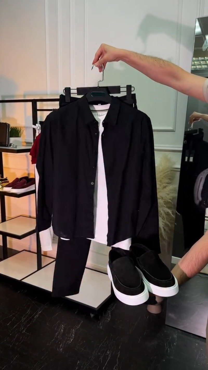 Minimalist Monochromatic Casual Shirt & Trouser Set โ Available in Black & White