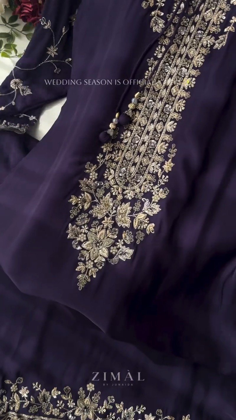 Midnight & Berry Hand-Embellished Velvet Kurta Set β Available in Midnight Black & Deep Berry - Image 8
