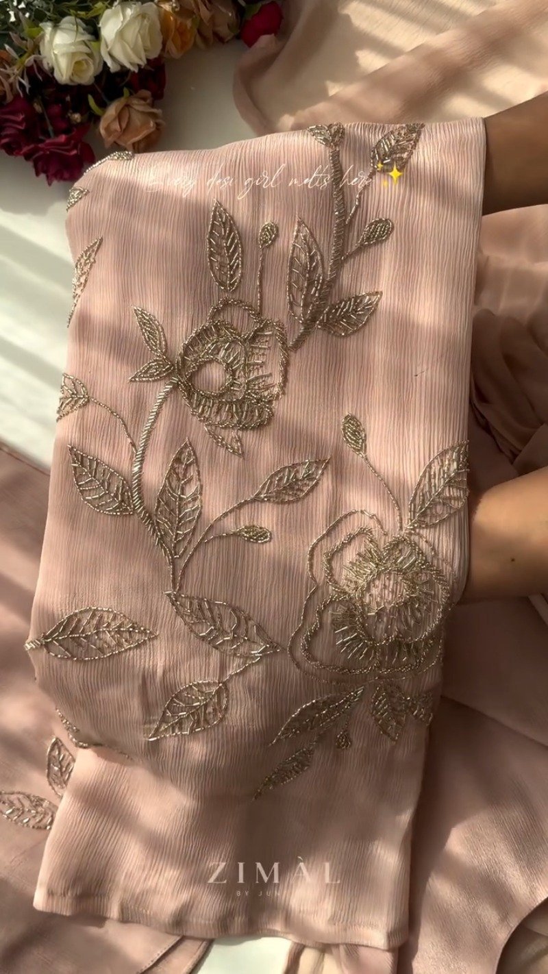 Dusty Rose Embellished Pleated Kurta Set β A Timeless Ensemble for Elegant Soirees - Image 2