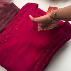 Zimal Midnight Ruby & Merlot Hand-Embellished Kurta Set – Available in Ruby Red & Deep Merlot