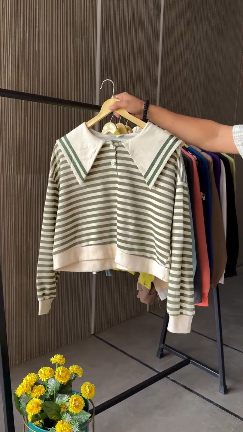 Contemporary Chic Cropped Pullovers & Hoodies Collection β Available in Pink, Olive Green, Beige, Navy Blue, Grey, & Tan - Image 2