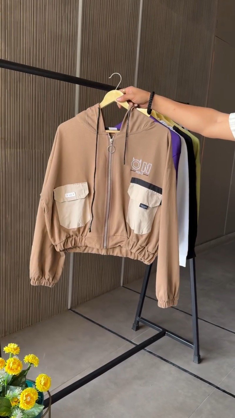 Contemporary Chic Cropped Pullovers & Hoodies Collection β Available in Pink, Olive Green, Beige, Navy Blue, Grey, & Tan - Image 6