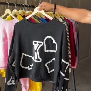 Versatile Street-Style Graphic Crop Hoodies and Sweatshirts – Available in Black, Pink, Grey, Lime Green & Blue