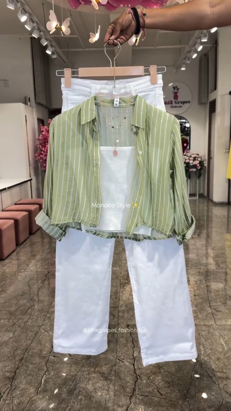 Monaco Breeze Striped Shirt and Trouser Co-ord Set โ Available in Pink, Blue, Orange & Olive - Image 5