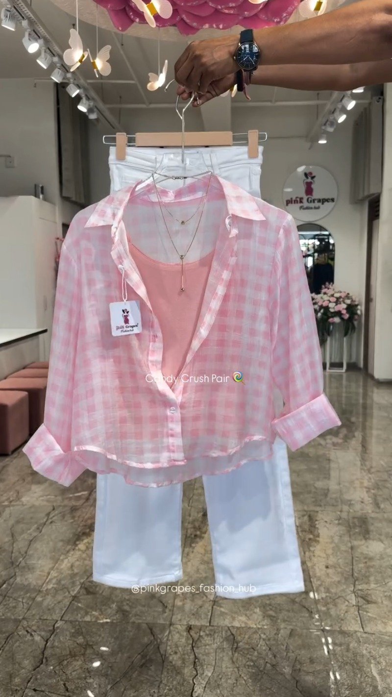 Candy Crush Gingham Co-ord Set โ Available in Lime, Pink, Sky Blue, and Lemon Yellow - Image 2