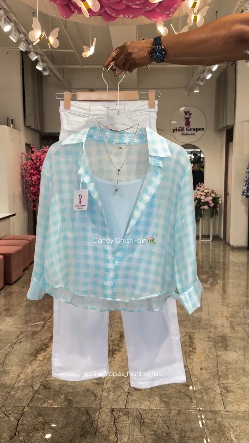 Candy Crush Gingham Co-ord Set โ Available in Lime, Pink, Sky Blue, and Lemon Yellow - Image 3