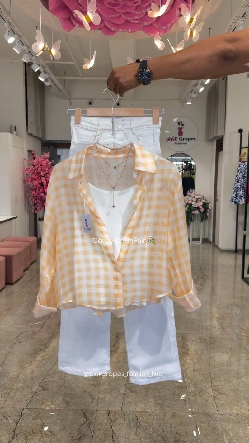 Candy Crush Gingham Co-ord Set โ Available in Lime, Pink, Sky Blue, and Lemon Yellow - Image 4