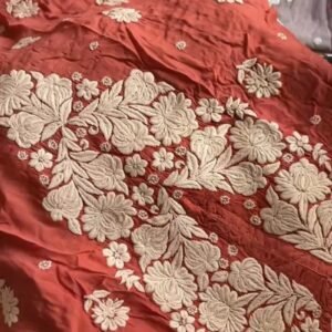 Chikankari Floral Hand-Embroidered Kurta – Available in Rust & Dusty Mauve