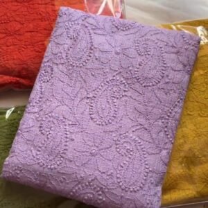 Exquisite Lucknowi Chikankari Embroidered Kurta Set – Available in Pink, Purple, Red, Green & Yellow