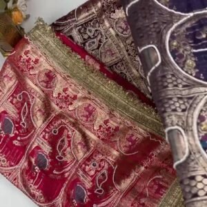 Regal Banarasi Silk Zari Woven Saree with Intricate Border โ Available in Royal Purple & Deep Fuchsia
