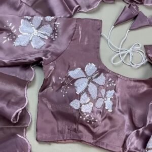 Mauve Lustre Sequin-Embroidered Saree Set – Shimmering Elegance
