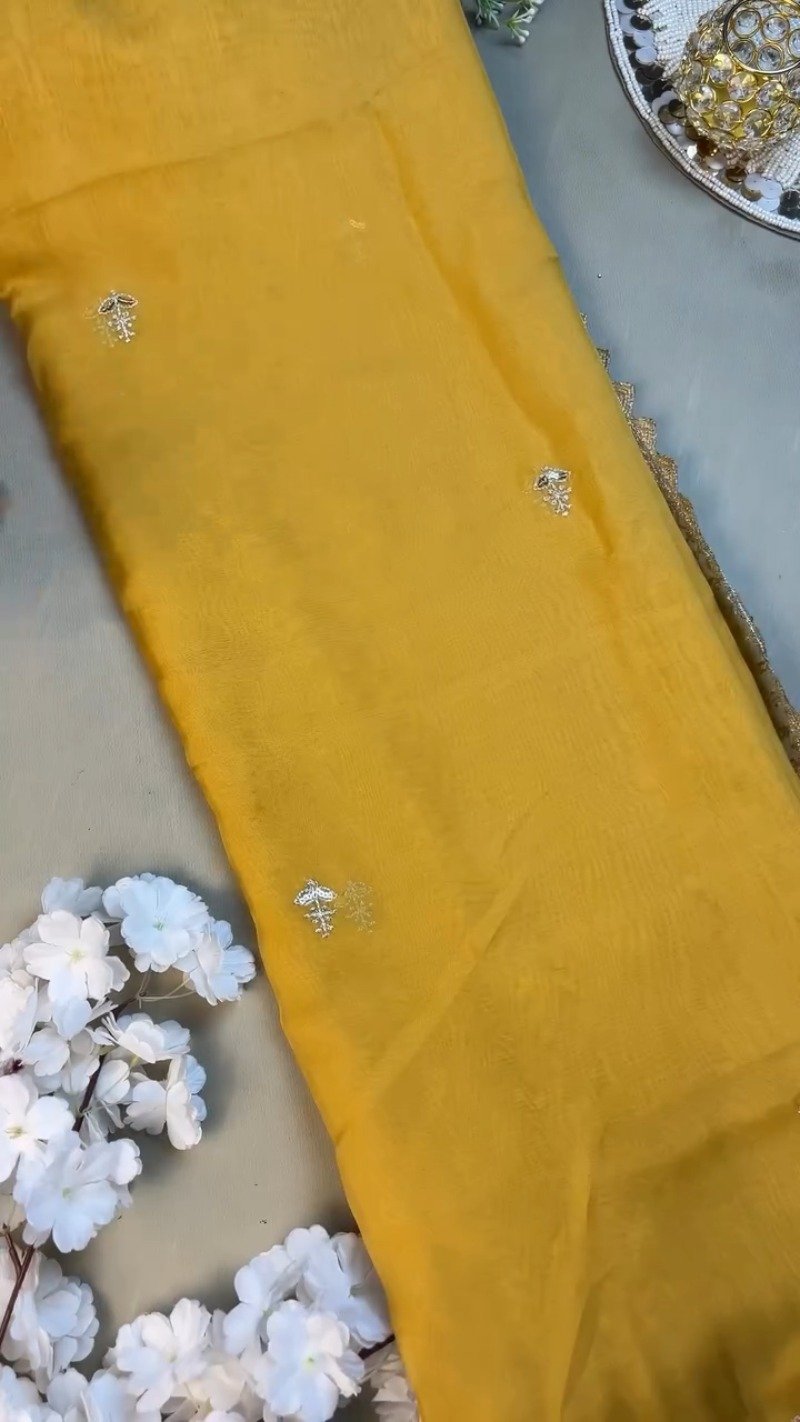 Sunshine Radiance Embroidered Silk Kurta & Dupatta Set - Image 5