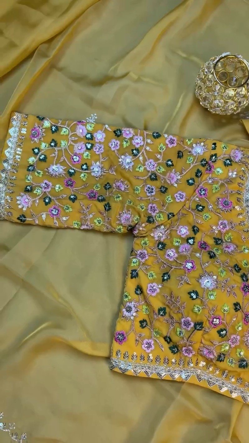 Sunshine Radiance Embroidered Silk Kurta & Dupatta Set - Image 9
