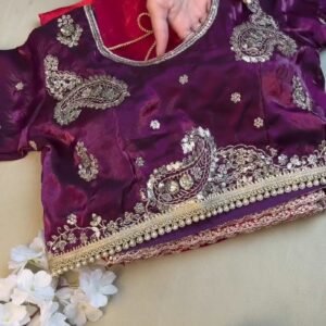 Royal Purple & Berry Pink Artisan Embroidered Saree Ensemble – Available in Purple & Pink